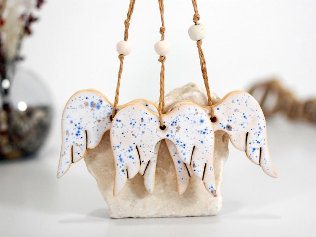 Anielskie skrzydła ceramiczne ozdoby choinkowe