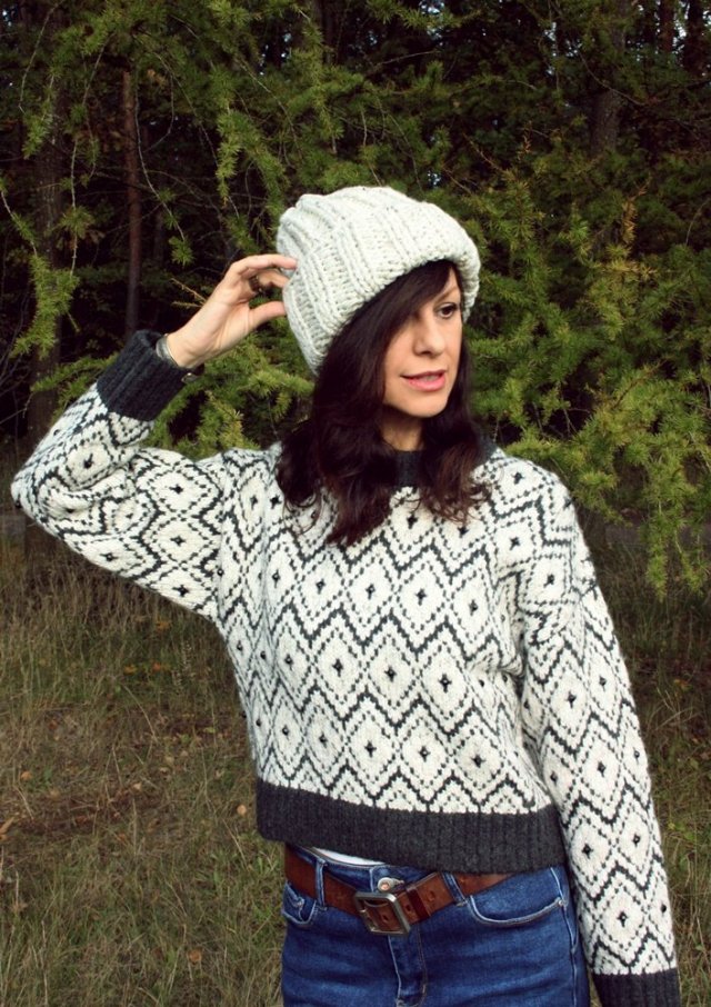 CZAPKA BEANIE MELANŻ ECRU