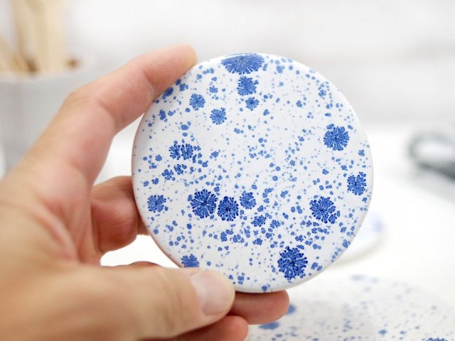 3 Ceramiczne podkładki pod kubek - lód