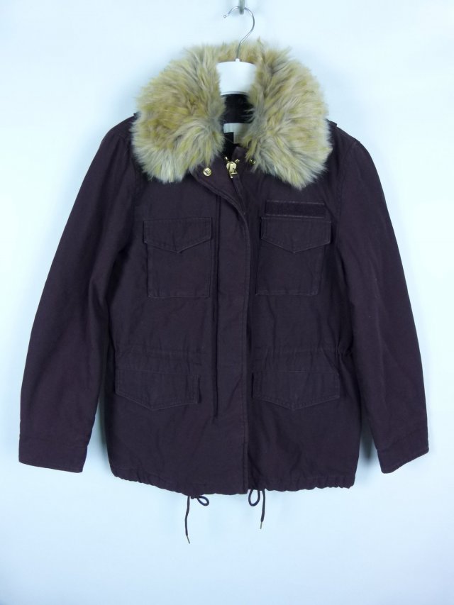 H&M lekko ocieplana kurtka parka burgund / 36 - S