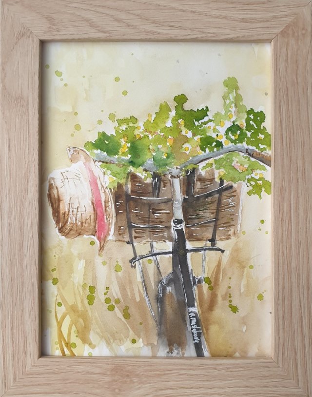 Obraz ręcznie malowany "Rower"+rama