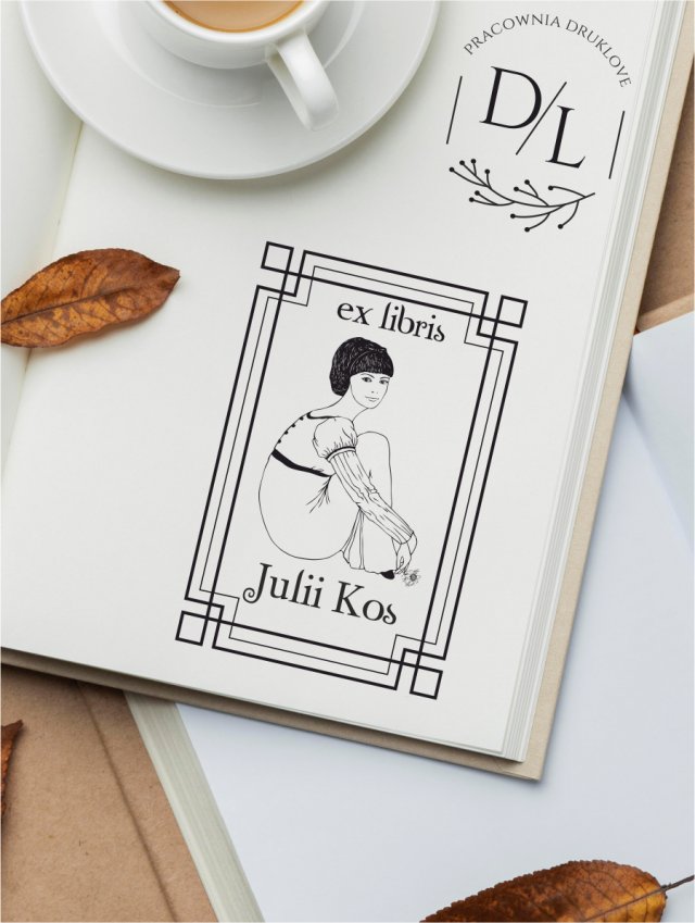 Stempel Ex Libris Exlibris personalizowany Art Deco