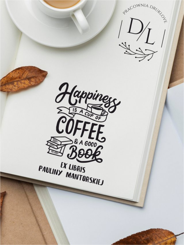 Stempel Ex Libris Exlibris personalizowany Happiness