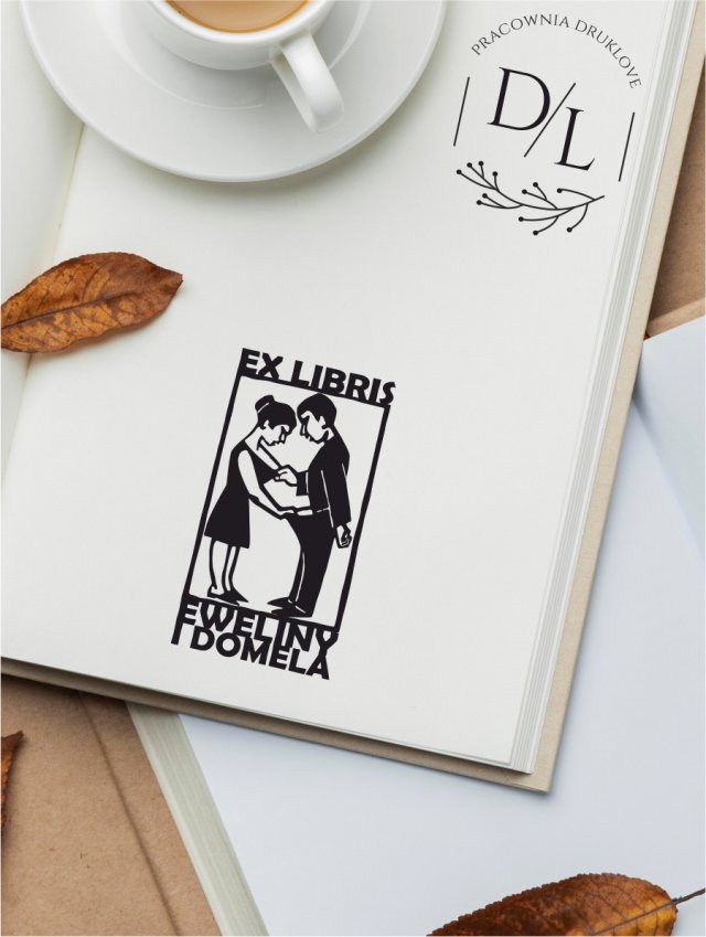 Stempel Ex Libris Exlibris personalizowany Zaglądają Sobie