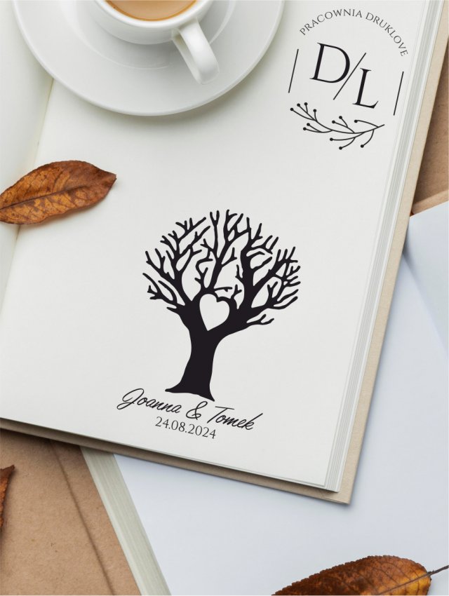 Stempel Ex Libris Exlibris personalizowany Ślub Drzewo 7