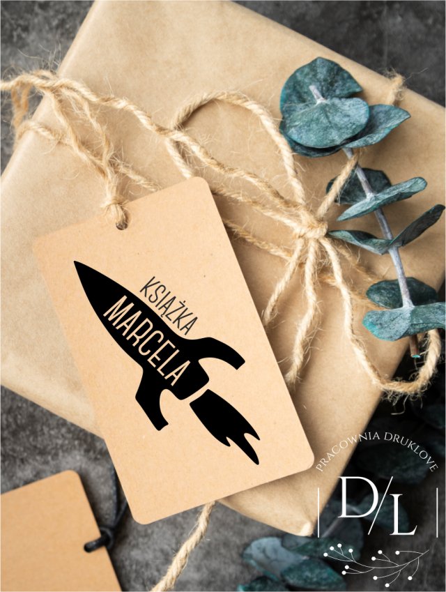 Stempel Ex Libris Exlibris personalizowanyex RAKIETA