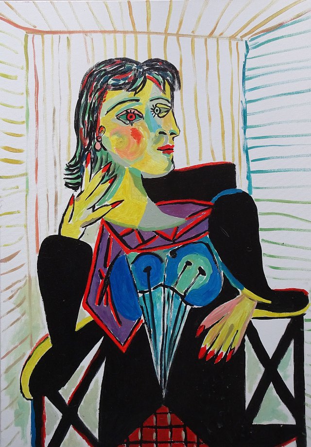 obraz do salonu kubizm olej na płótnie Picasso style dora maar