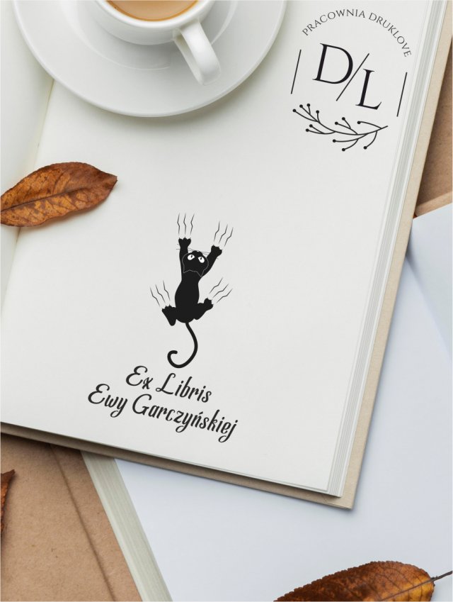 Stempel Ex Libris Exlibris personalizowany Kot 11