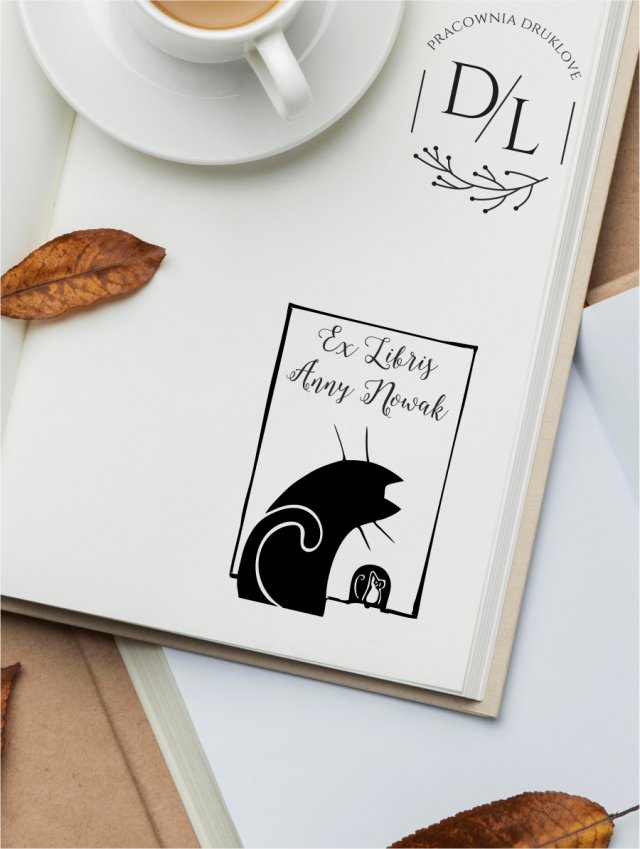 Stempel Ex Libris Exlibris personalizowany Kot 16