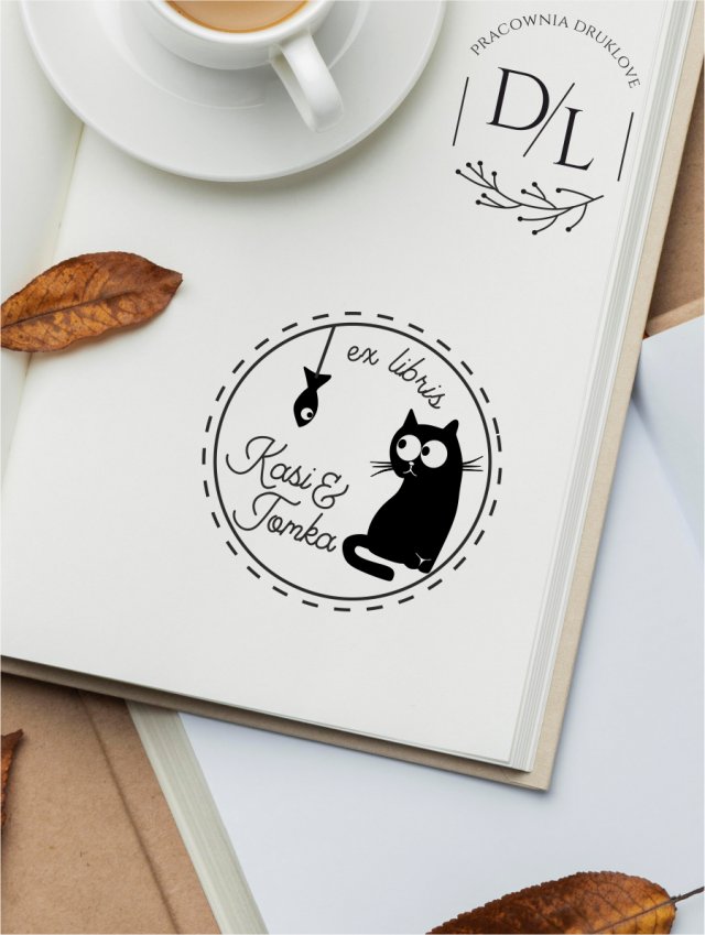 Stempel Ex Libris Exlibris personalizowany Kot 17
