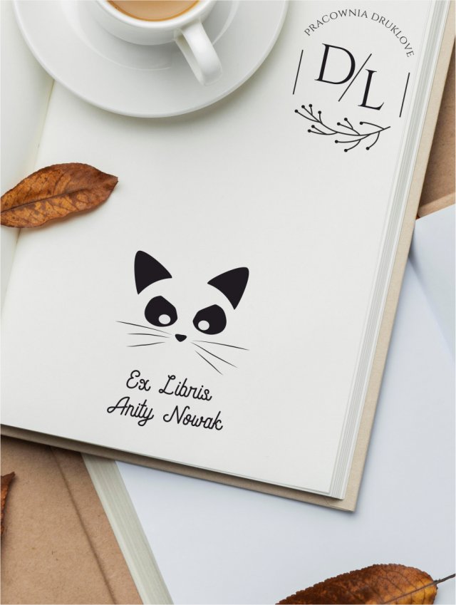 Stempel Ex Libris Exlibris personalizowany Kot 19