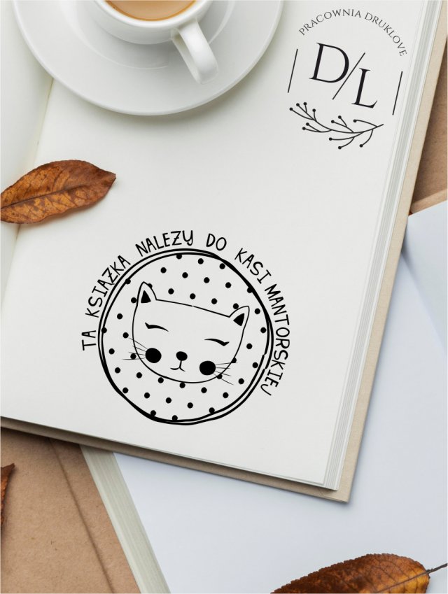 Stempel Ex Libris Exlibris personalizowany Kot 21