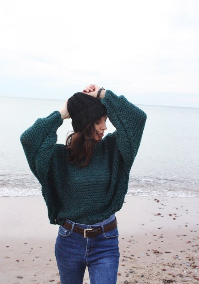 SWETER  HANDMADE Z WEŁNĄ