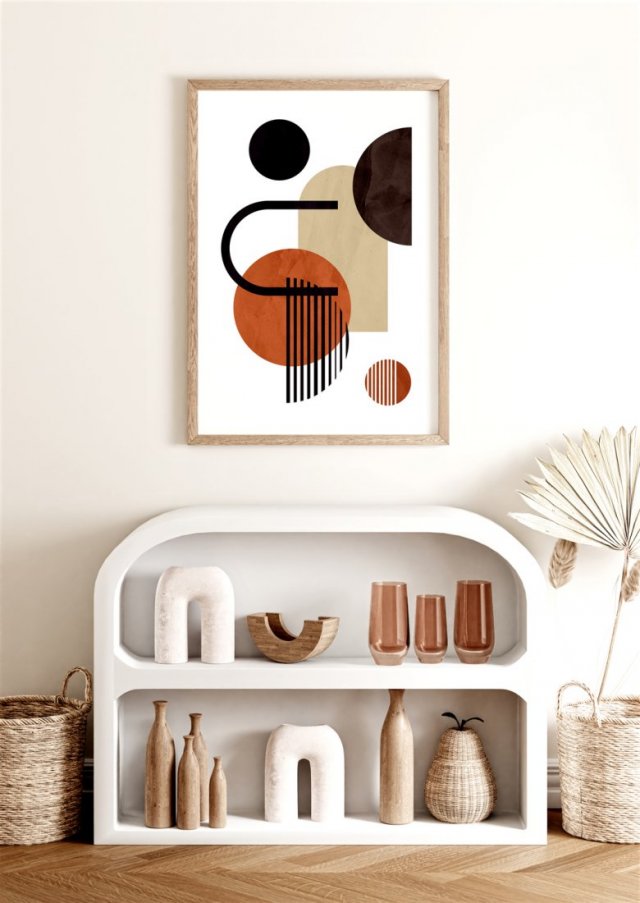 Plakat Geometria w odcieniach beżu - format 61x91 cm