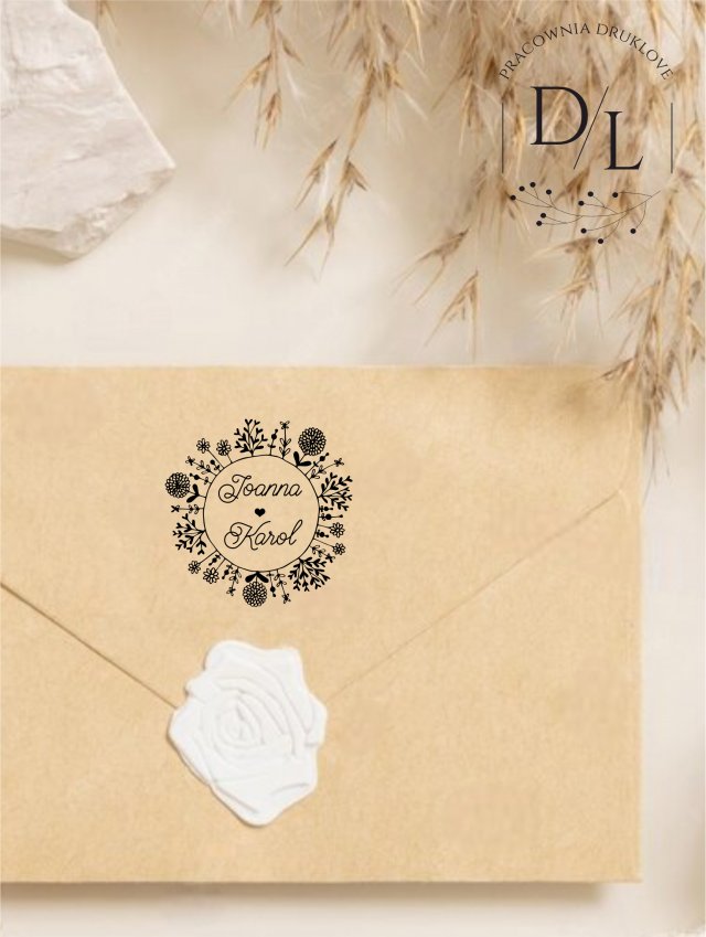 Stempel Ex Libris Exlibris personalizowany Ślub Wianek 20