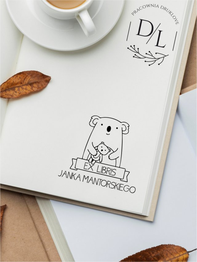 Stempel Ex Libris Exlibris personalizowany KOALA