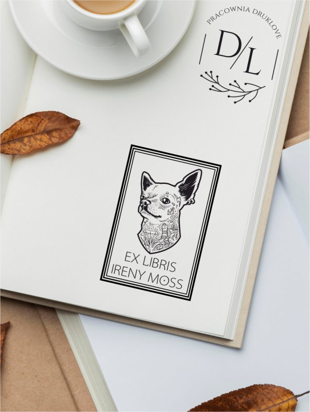 Stempel Ex Libris Exlibris personalizowany PIES 6