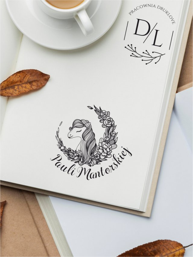Stempel Ex Libris Exlibris personalizowany Śliczny Konik