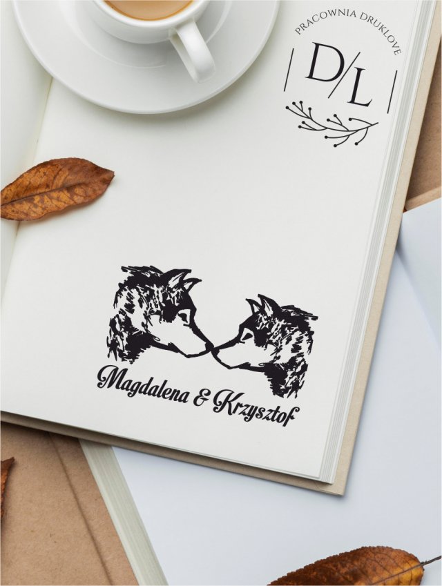 Stempel Ex Libris Exlibris personalizowany Wilczki