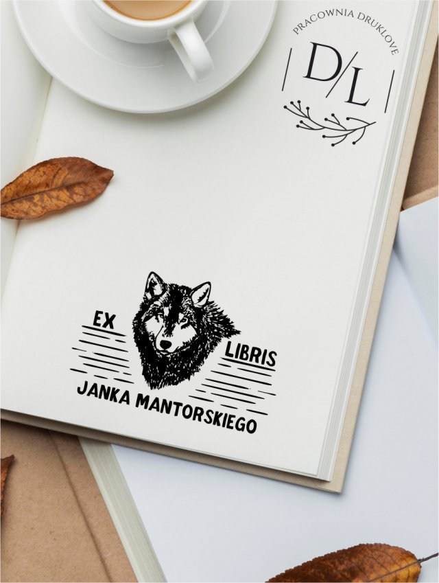 Stempel Ex Libris Exlibris personalizowany Wilk