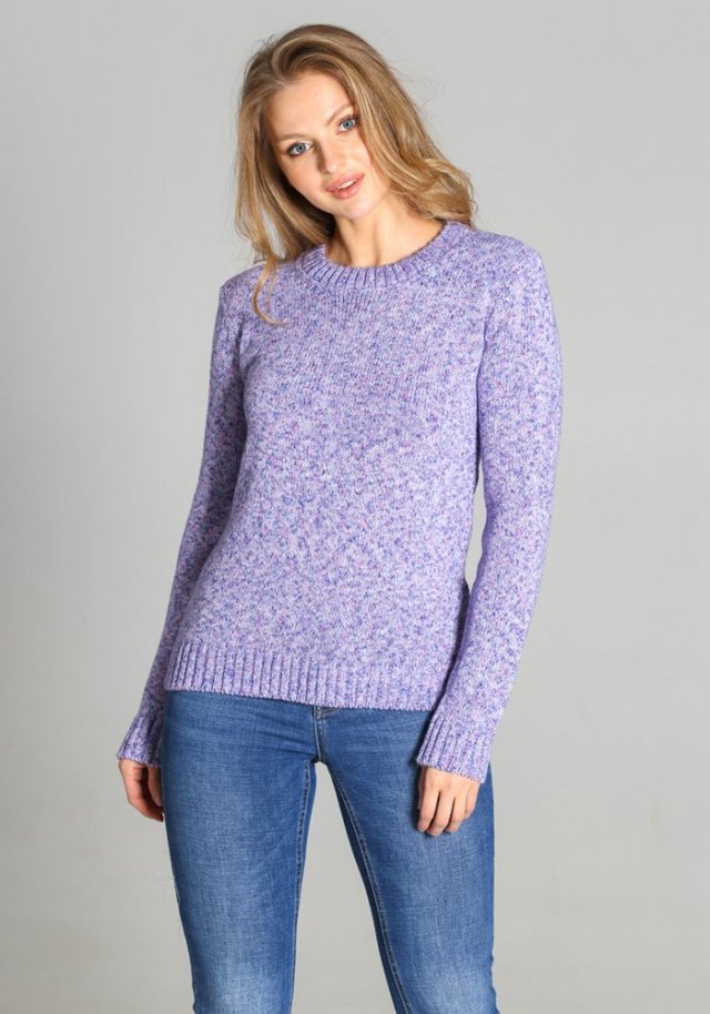 Melanżowy sweter - SWE244 niebieski - melanż MKM