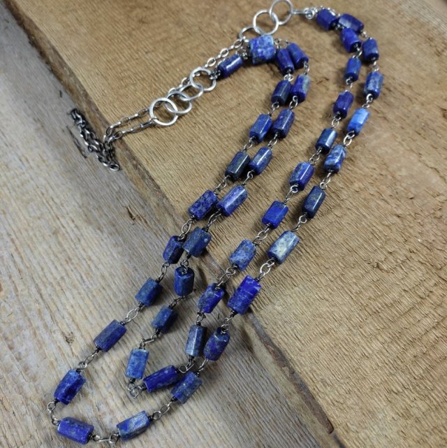 Naszyjnik - podwójny z lapis lazuli