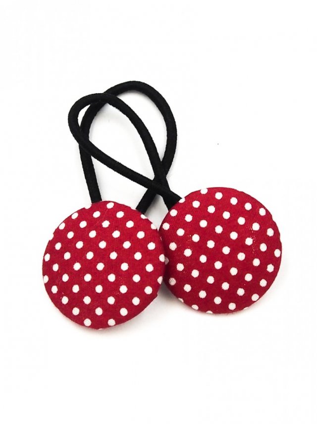 Gumki do włosów w kropki czerwone Dottie Red