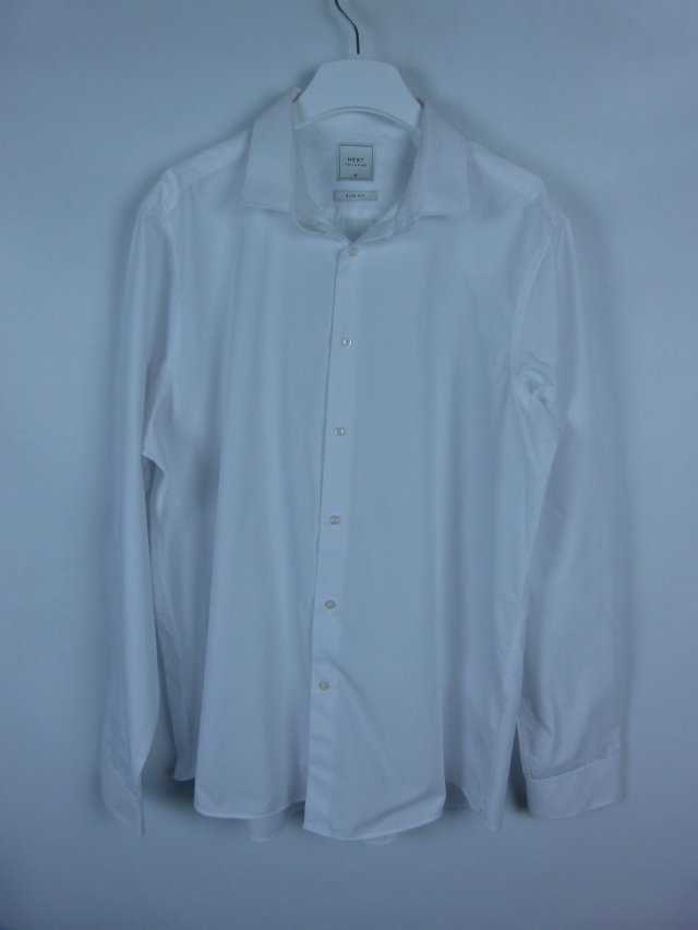 NEXT Tailoring biała koszula męska slim fit - 18 / EUR 46 / 3XL