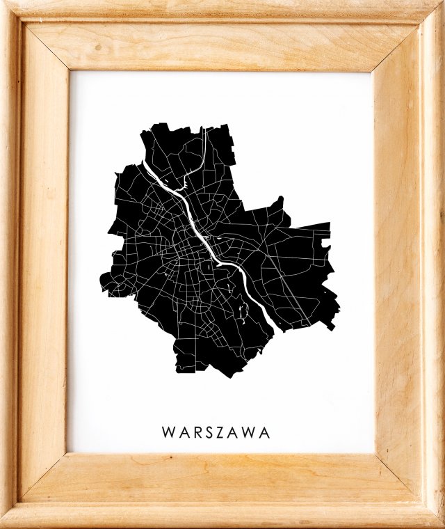 Mapa plakat - Warszawa A4