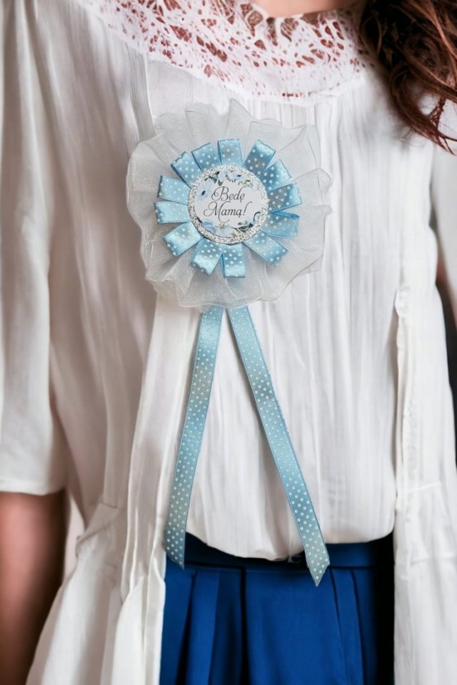 Kotylion Będę Mamą Baby Shower Bociankowe Urodziny 2