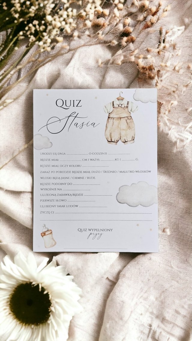 Quiz na Bociankowe Mama czy Tata na Baby Shower