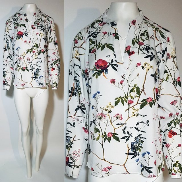KAFFE bluzka koszulowa w kwiaty wiskoza R 40 L Hv237