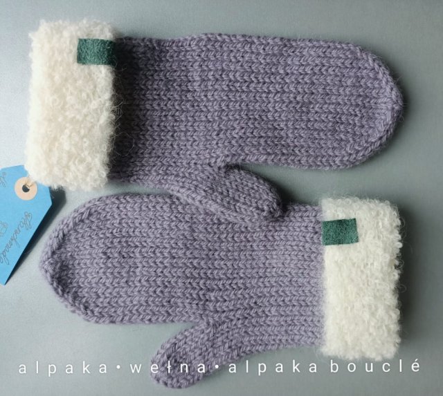 Rękawiczki z mankietem bouclè