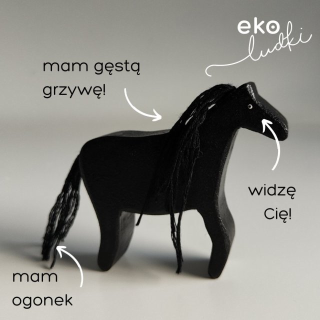 Drewniane zwierzątko, klocek, ludzik, figurka konik