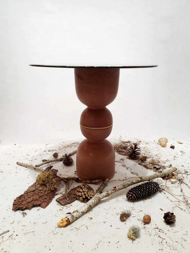 Stolik pomocnik Tropikalny na ceramicznej podstawie kolekcja Cerable nr. 1
