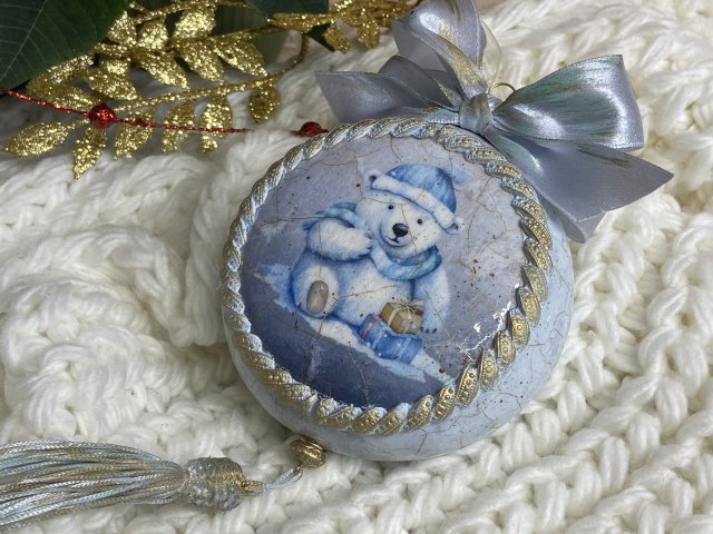 Bombka, bombki choinkowe, ręcznie robione decoupage