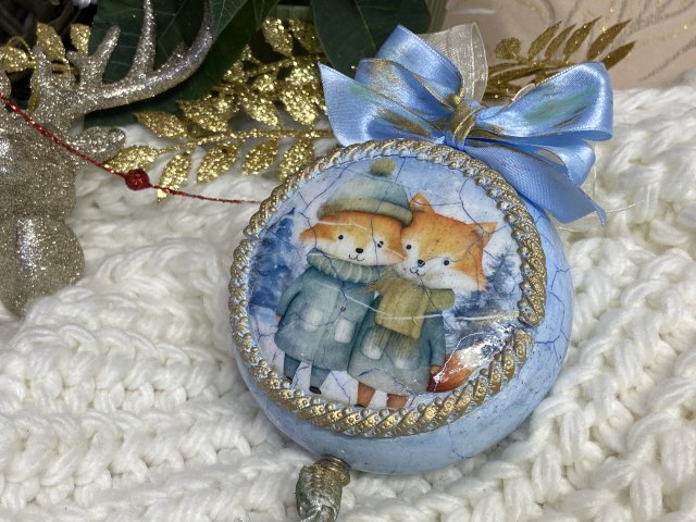 Bombka, bombki choinkowe, ręcznie robione decoupage