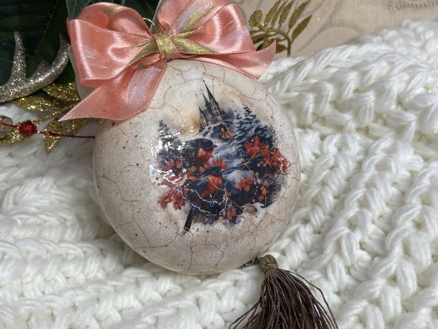 Bombka, bombki choinkowe, ręcznie robione decoupage
