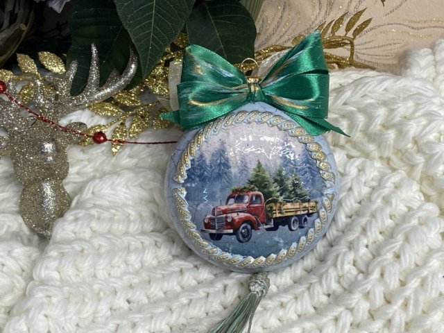 Bombka, bombki choinkowe, ręcznie robione decoupage