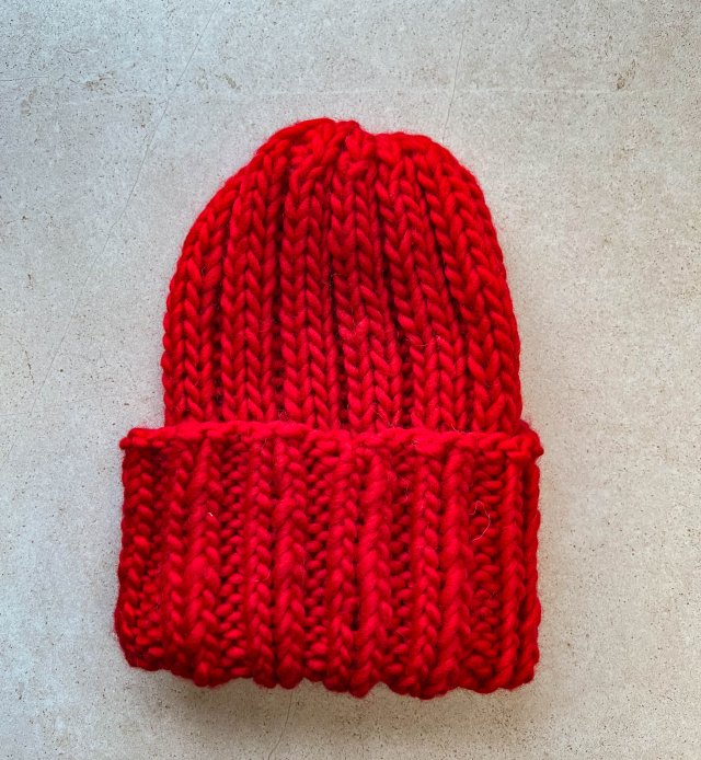 Zimowa czapka z wełny peruwiańskiej Buran czerwona