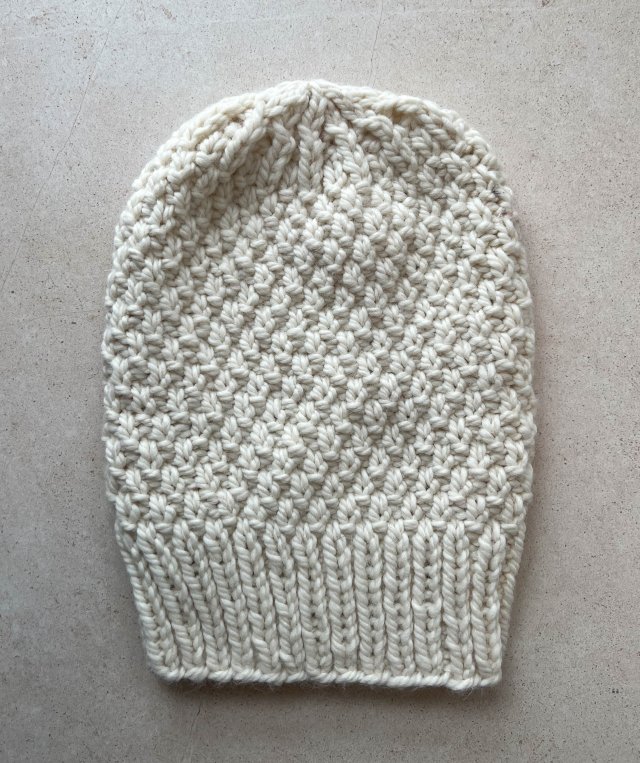 Zimowa czapka z wełny owczej i alpaki ecru