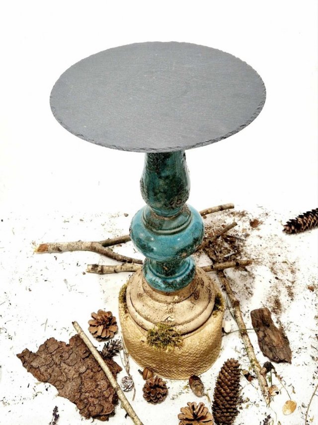 Stolik Łupek na ceramicznej podstawie kolekcja Łup nr. 3