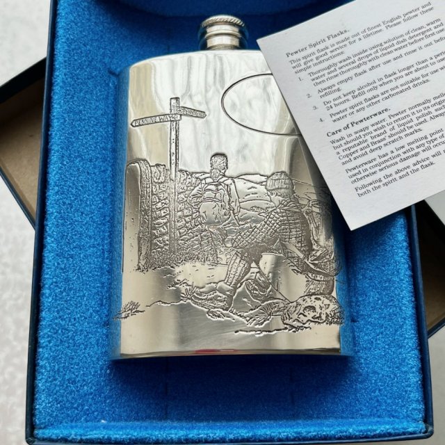 Luxury Sheffield England Pewter Hip Flask ❤ Angielska piersiówka