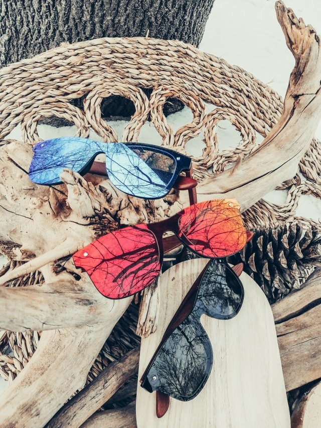 Drewniane okulary “OCEAN" - grawer fal