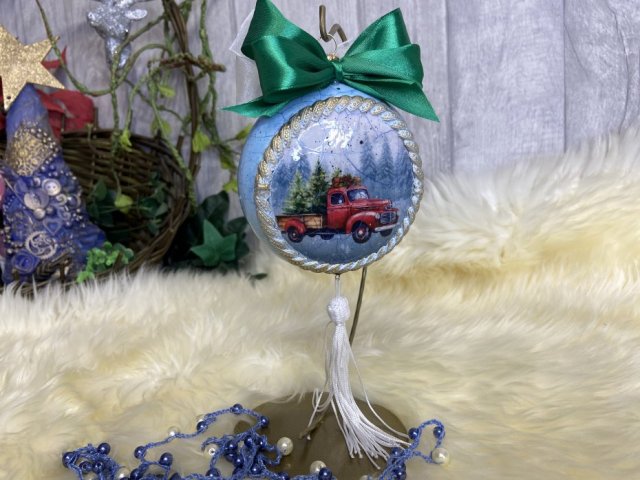 Bombka, bombki choinkowe, ręcznie robione decoupage