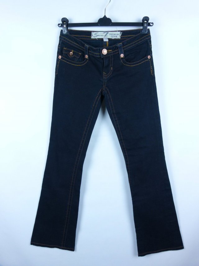 SEVEN 7 spodnie jeans szerokie doły nogawek / 24 pas 80 cm