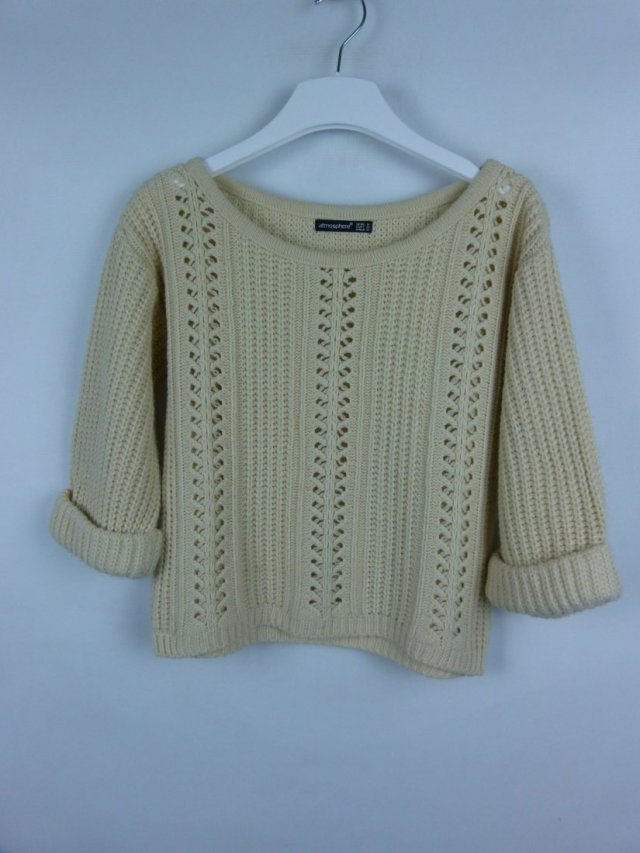 Atmosphere krótki sweter oversize akryl ecru / 38