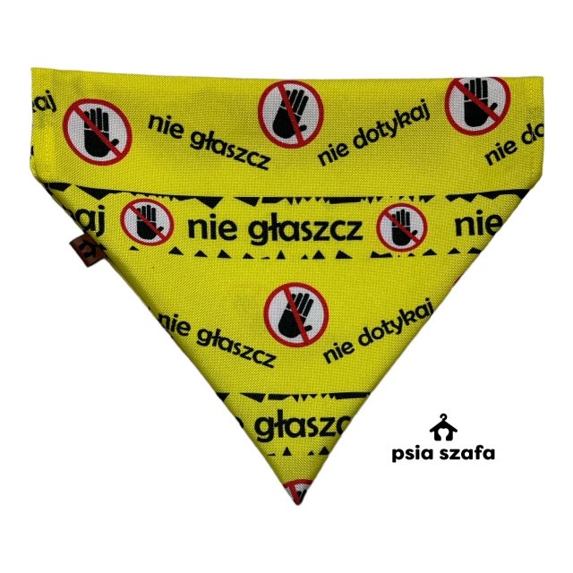 Dwustronna bandana dla psa Nie dotykaj! rozmiar XL