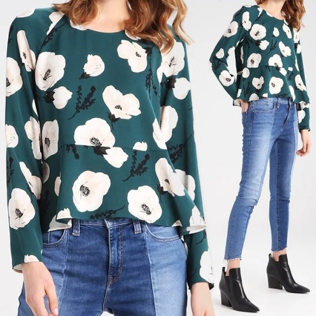 Kwiecista bluzka z baskinką  R 38 M ENVII   Hu29