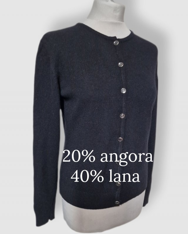 Andrea Mare czarny sweter sweterek klasyczny elegancki L 40 z angorą